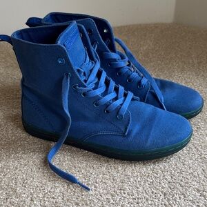 New Dr Martens Hackney Blue Canvas High-Top Sneakers 8